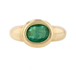 Bague Jonc en or jaune et émeraude - Castafiore