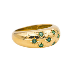 Bague Jonc en or jaune et émeraudes - Castafiore