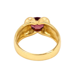 Bague Jonc en or jaune et grenat - Castafiore