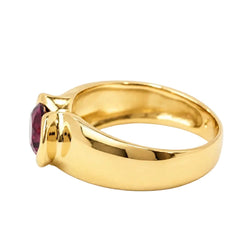 Bague Jonc en or jaune et grenat - Castafiore