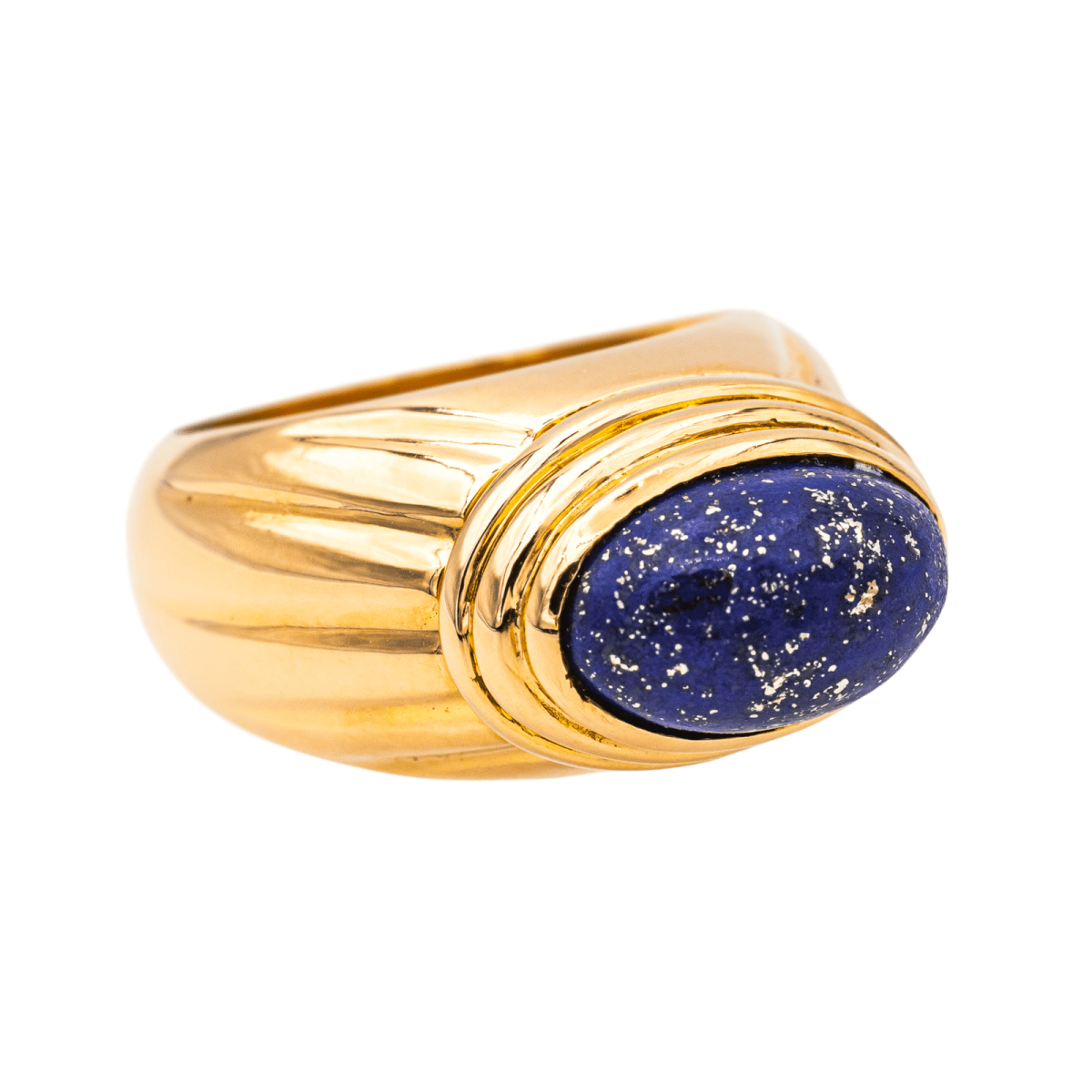 Bague Jonc en or jaune et lapis - lazuli - Castafiore