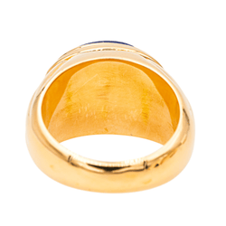 Bague Jonc en or jaune et lapis - lazuli - Castafiore