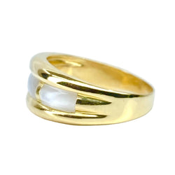 Bague Jonc en or jaune et nacre - Castafiore