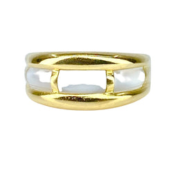 Bague Jonc en or jaune et nacre - Castafiore