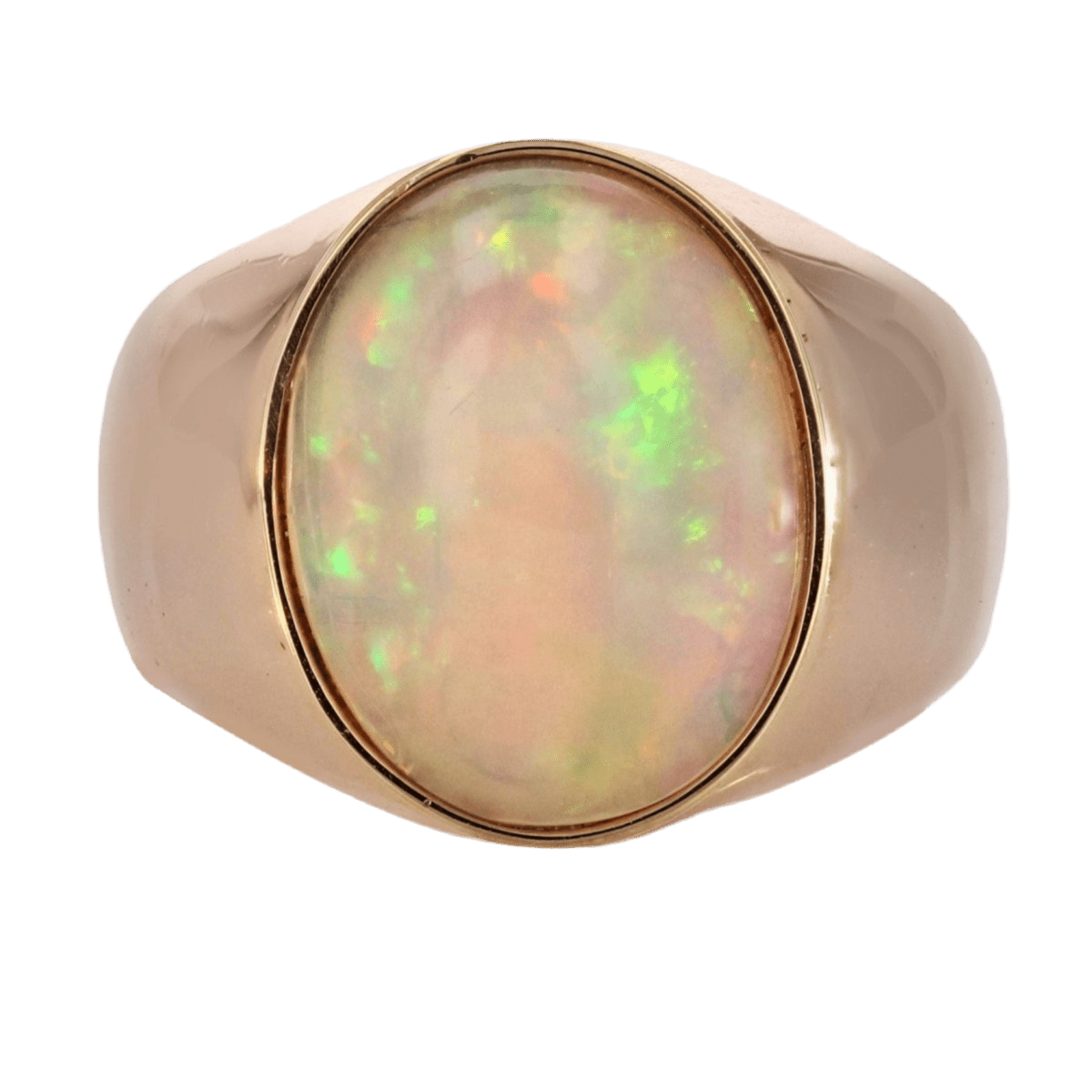 Bague Jonc en or jaune et opale - Castafiore