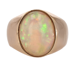 Bague Jonc en or jaune et opale - Castafiore