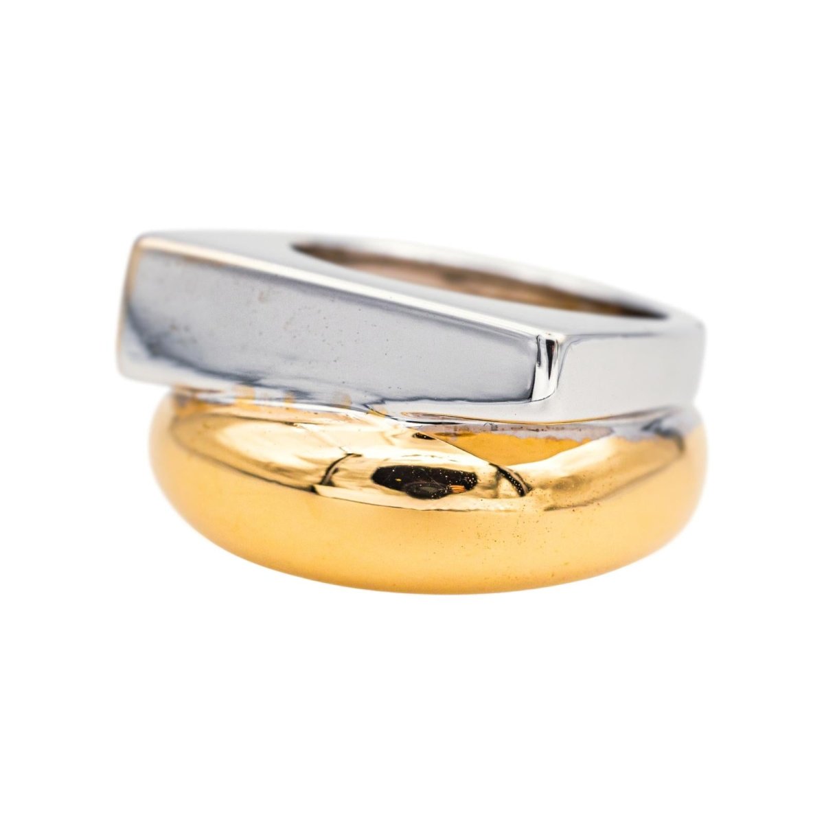 Bague Jonc en or jaune et or blanc - Castafiore