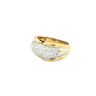 Bague Jonc en or jaune et pavage diamants - Castafiore