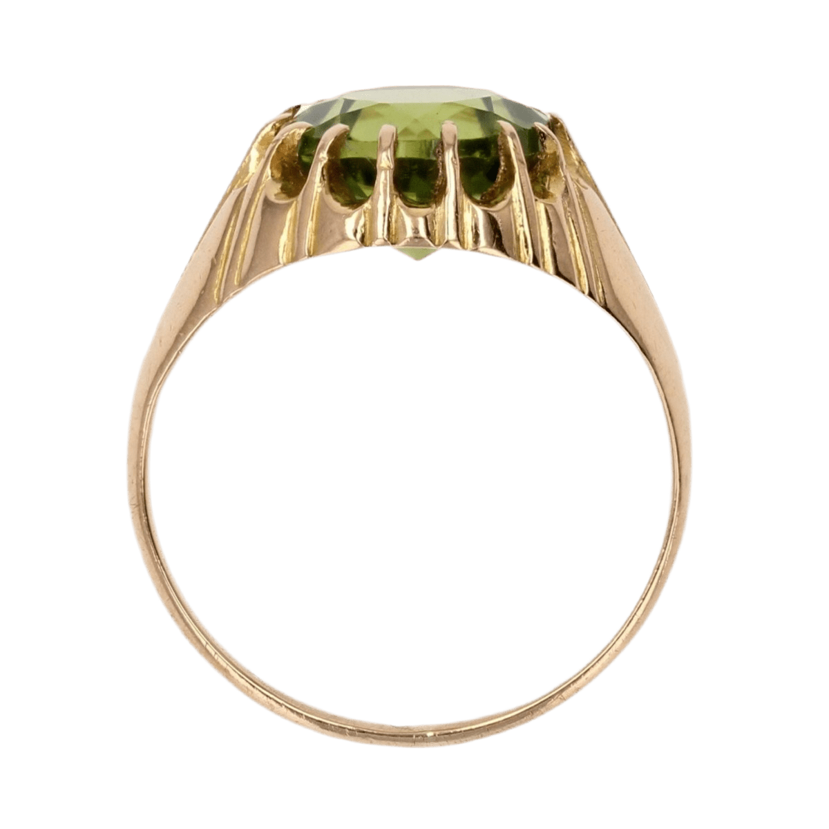 Bague Jonc en or jaune et péridot - Castafiore