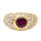 Bague Jonc en Or jaune et Rubis - Castafiore