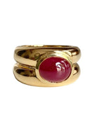 Bague Jonc en or jaune et rubis - Castafiore