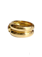 Bague Jonc en or jaune et rubis - Castafiore