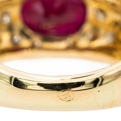 Bague Jonc en Or jaune et Rubis - Castafiore