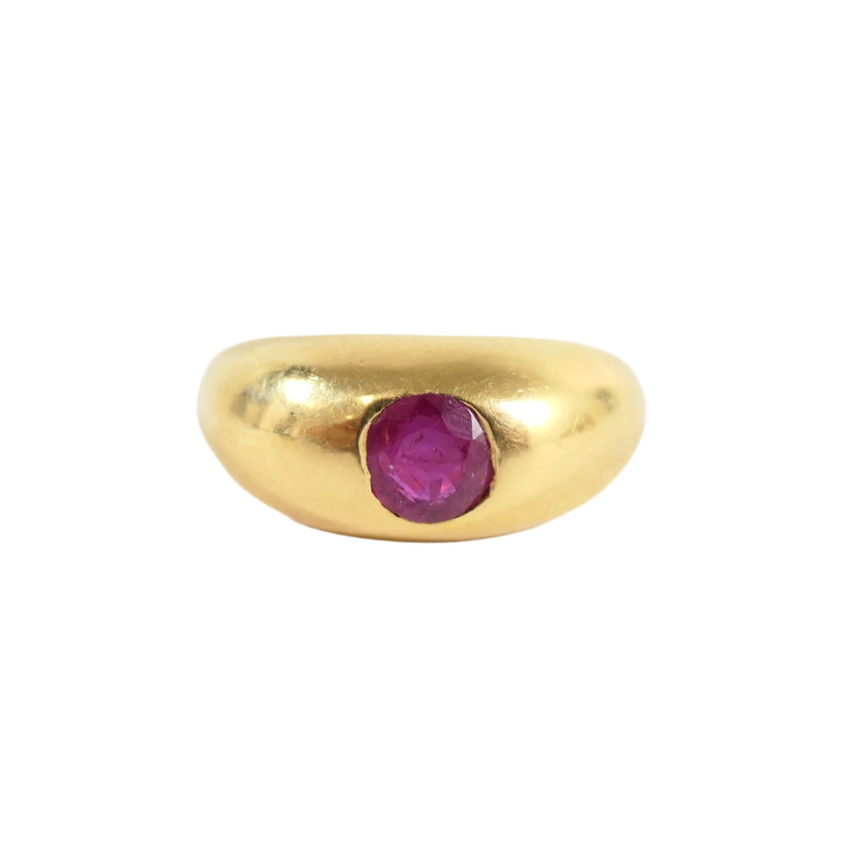 Bague Jonc en or jaune et rubis - Castafiore