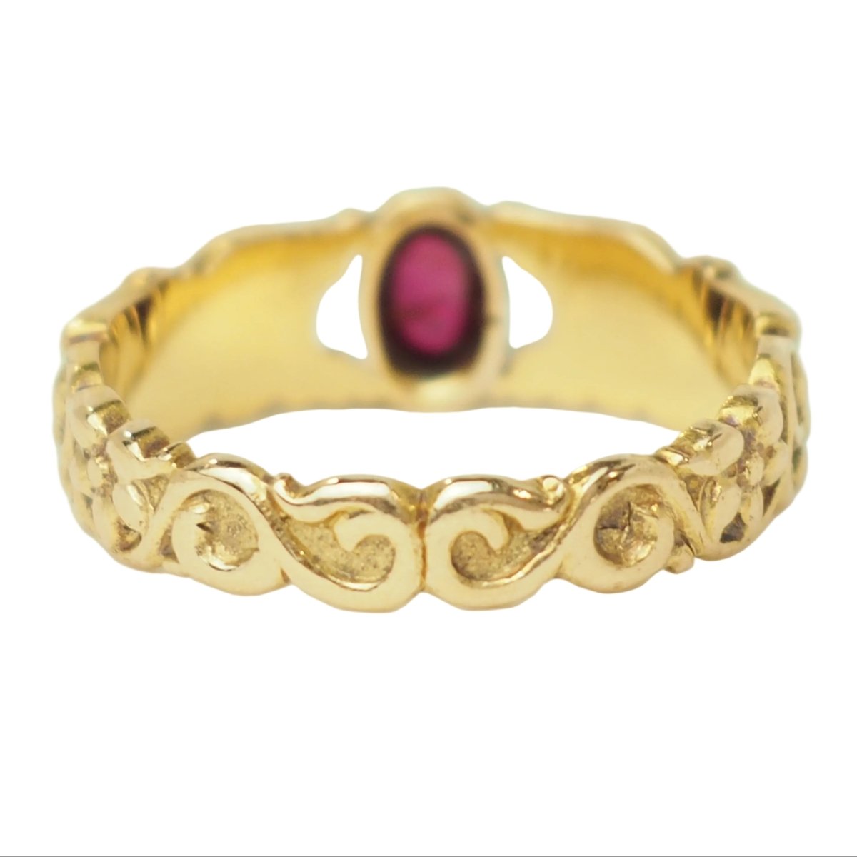 Bague Jonc en or jaune et rubis - Castafiore