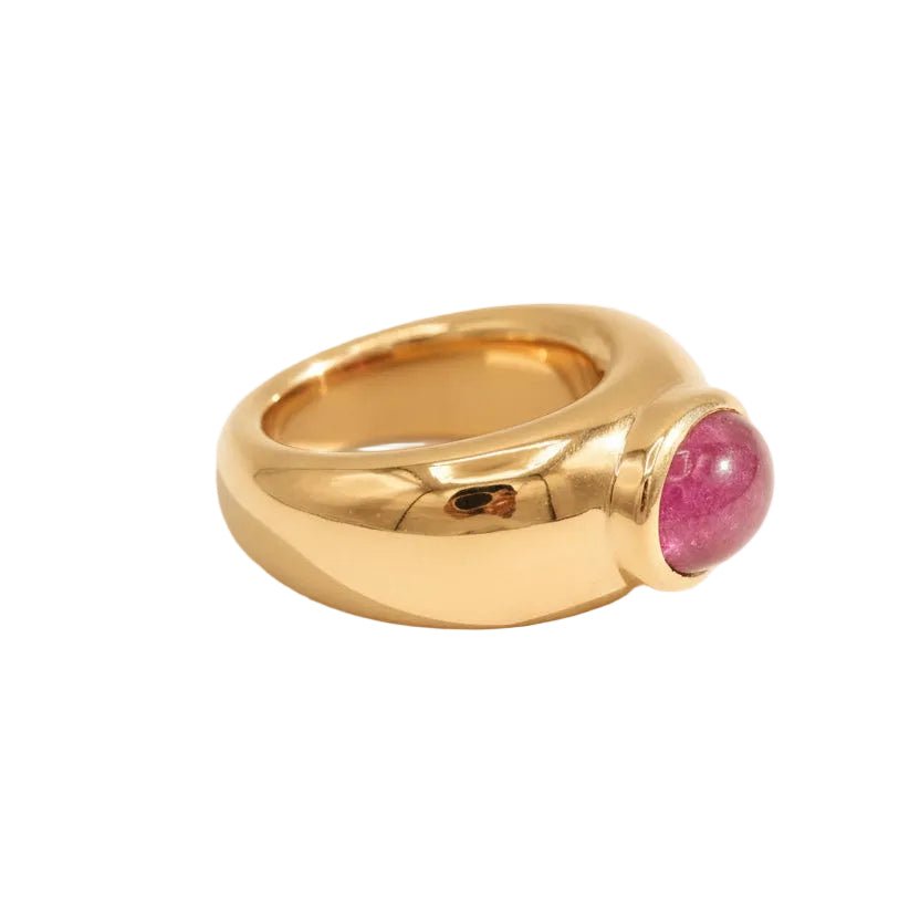 Bague Jonc en or jaune et rubis - Castafiore