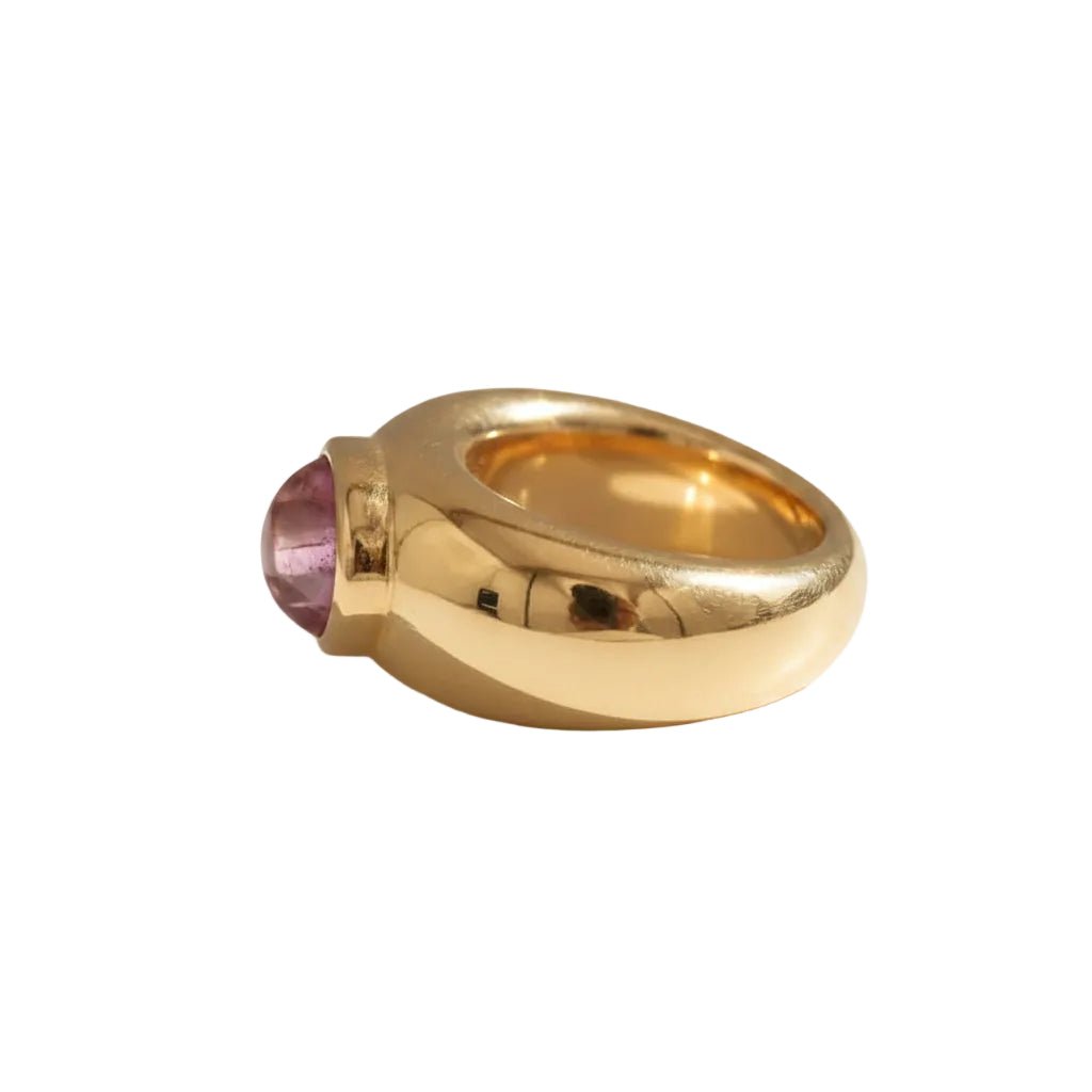 Bague Jonc en or jaune et rubis - Castafiore