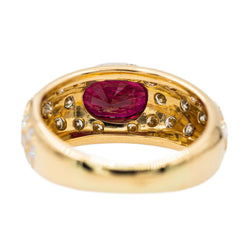 Bague Jonc en Or jaune et Rubis - Castafiore