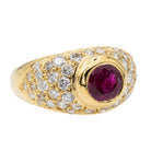 Bague Jonc en Or jaune et Rubis - Castafiore