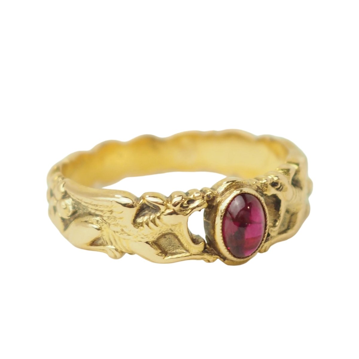 Bague Jonc en or jaune et rubis - Castafiore