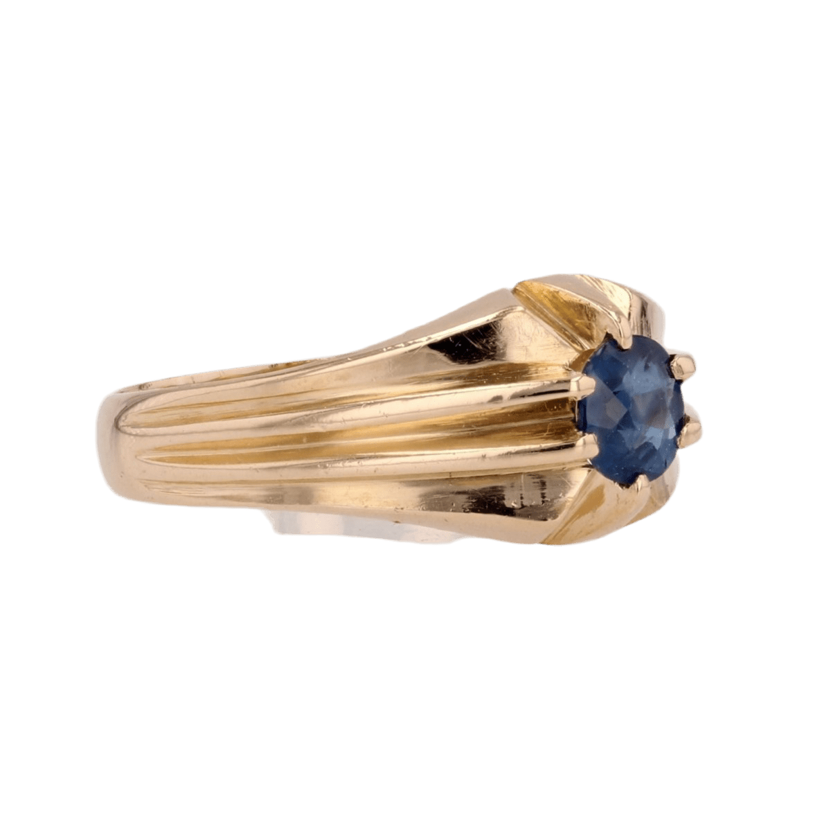 Bague Jonc en or jaune et saphir - Castafiore