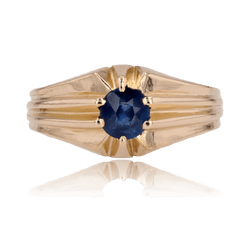 Bague Jonc en or jaune et saphir - Castafiore