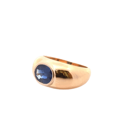 Bague Jonc en or jaune et saphir - Castafiore