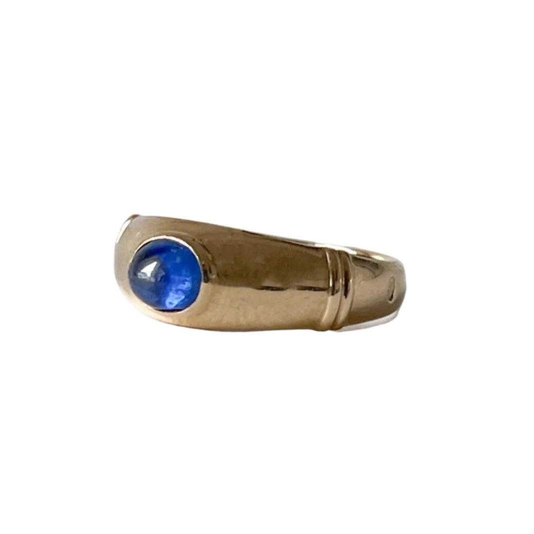 Bague Jonc en or jaune et saphir - Castafiore