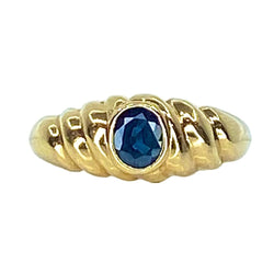 Bague Jonc en or jaune et saphir - Castafiore