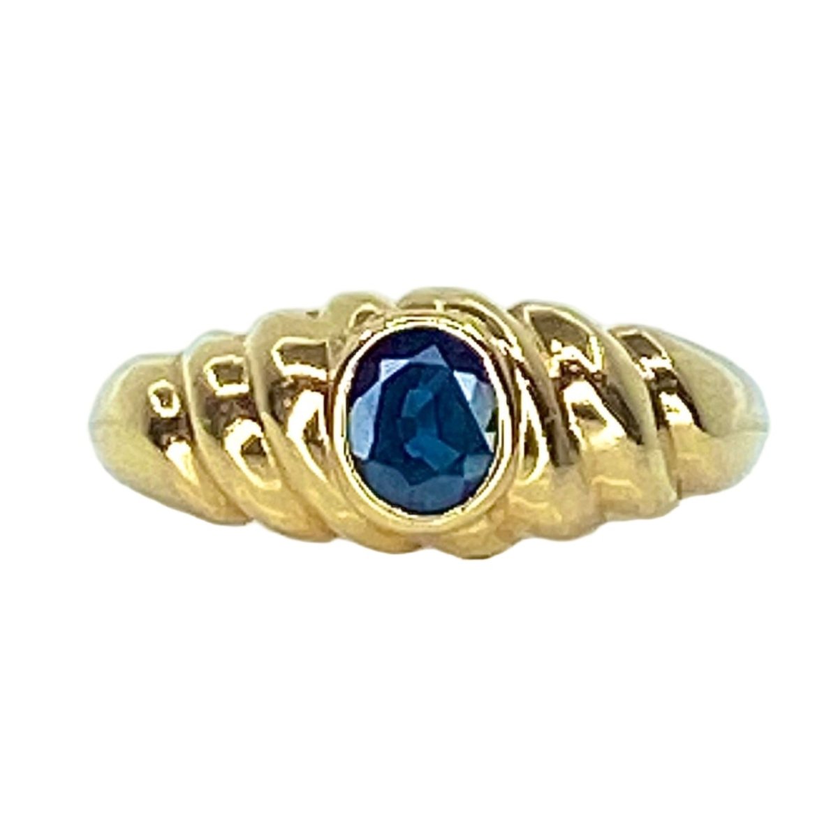 Bague Jonc en or jaune et saphir - Castafiore