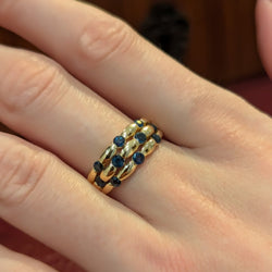 Bague Jonc en or jaune et saphirs - Castafiore