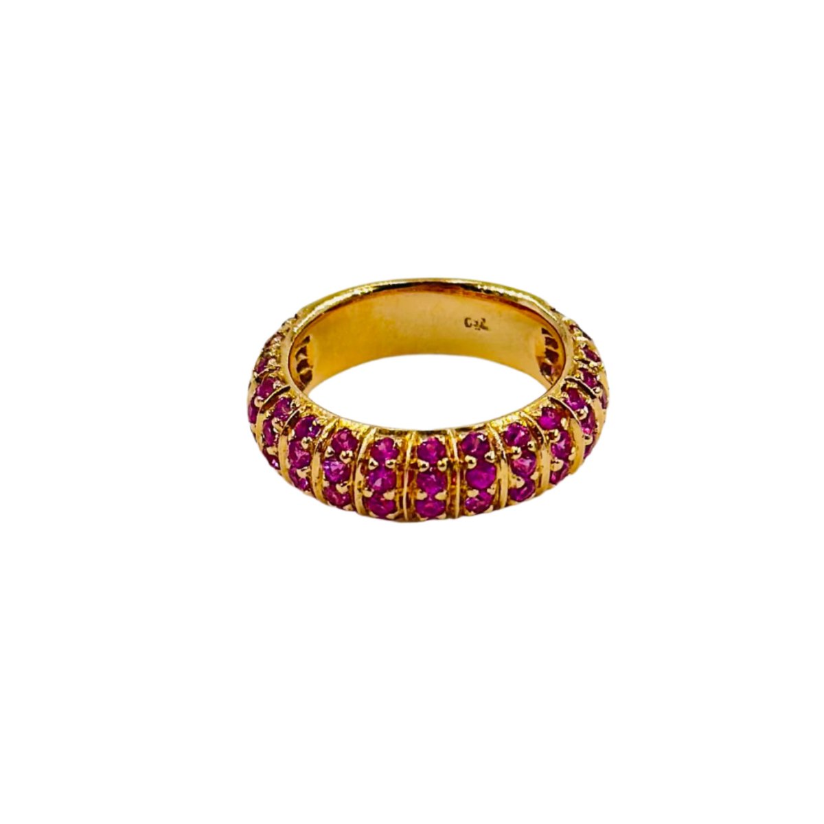 Bague Jonc en or jaune et saphirs - Castafiore