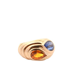 Bague Jonc en or jaune et saphirs - Castafiore