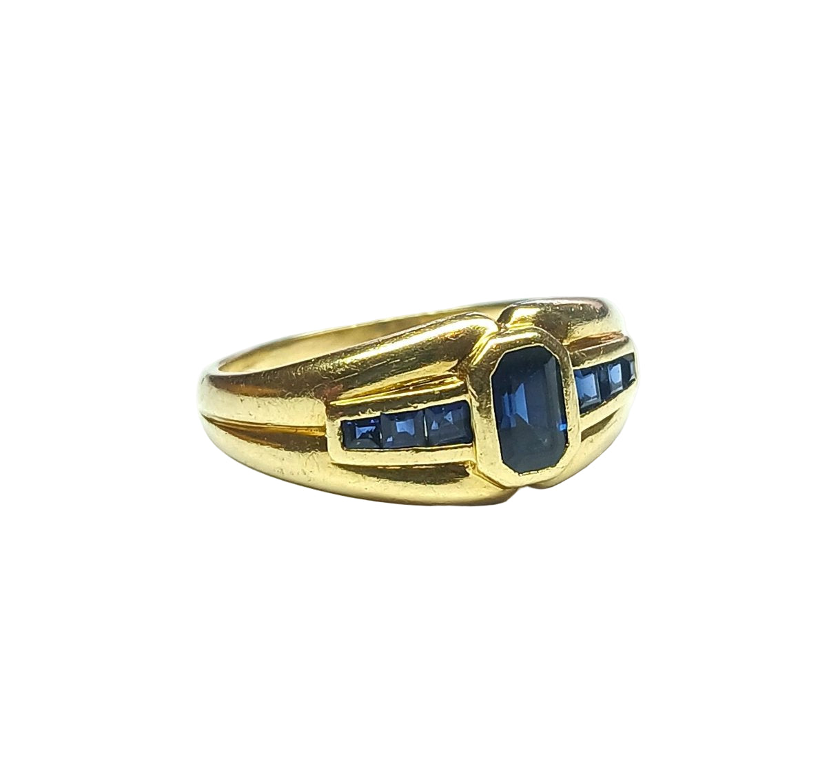 Bague Jonc en or jaune et saphirs - Castafiore