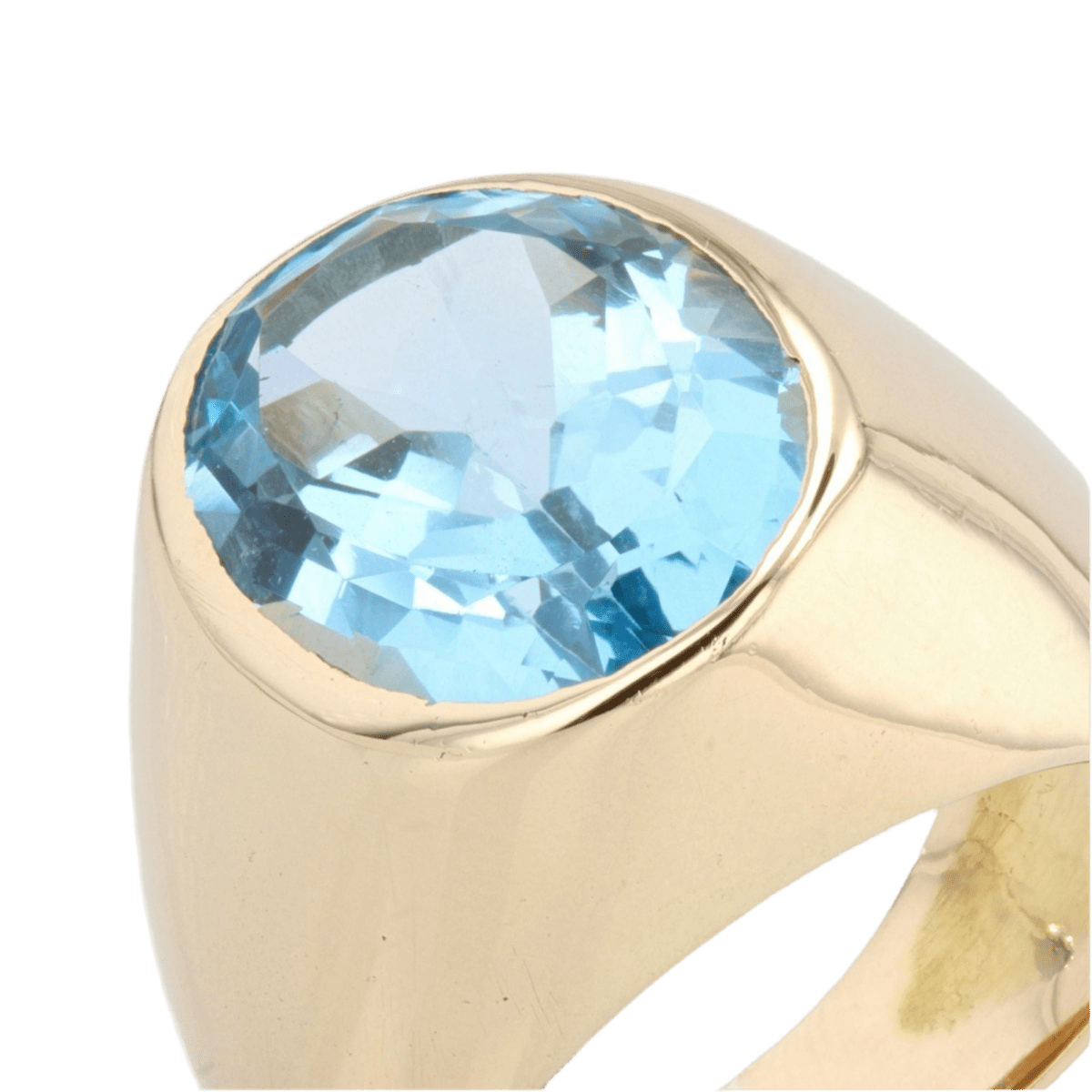 Bague Jonc en or jaune et topaze - Castafiore