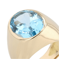 Bague Jonc en or jaune et topaze - Castafiore