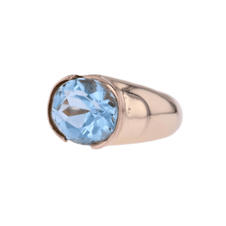 Bague Jonc en or jaune et topaze - Castafiore