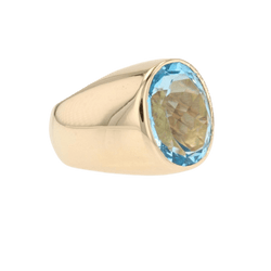 Bague Jonc en or jaune et topaze - Castafiore