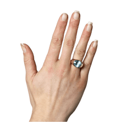 Bague Jonc en or jaune et topaze - Castafiore