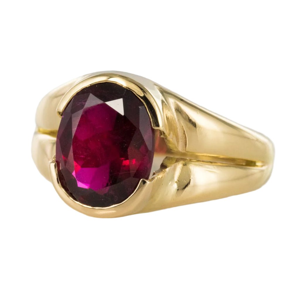 Bague Jonc en or jaune et tourmaline - Castafiore