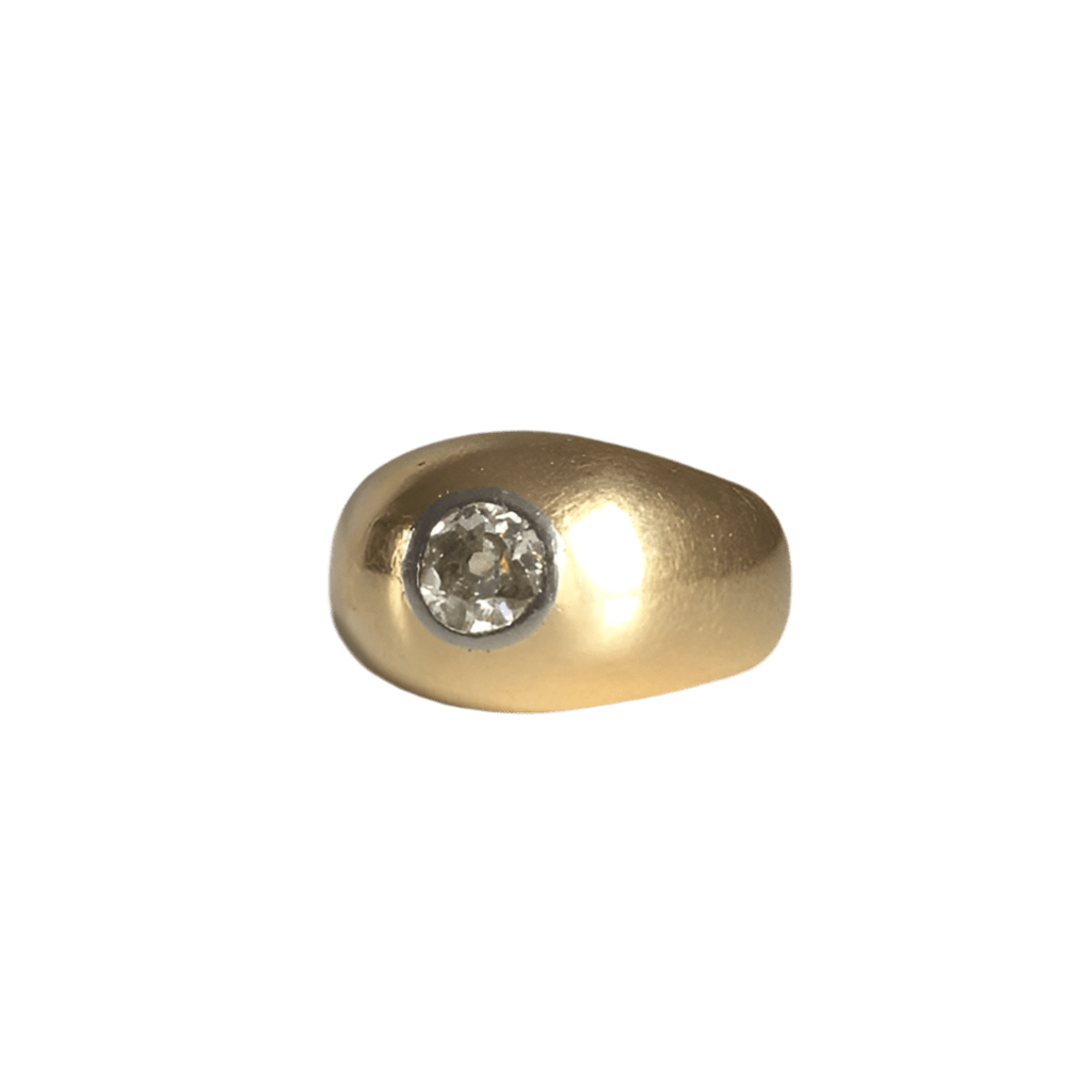 Bague Jonc en or jaune, or blanc et diamant - Castafiore