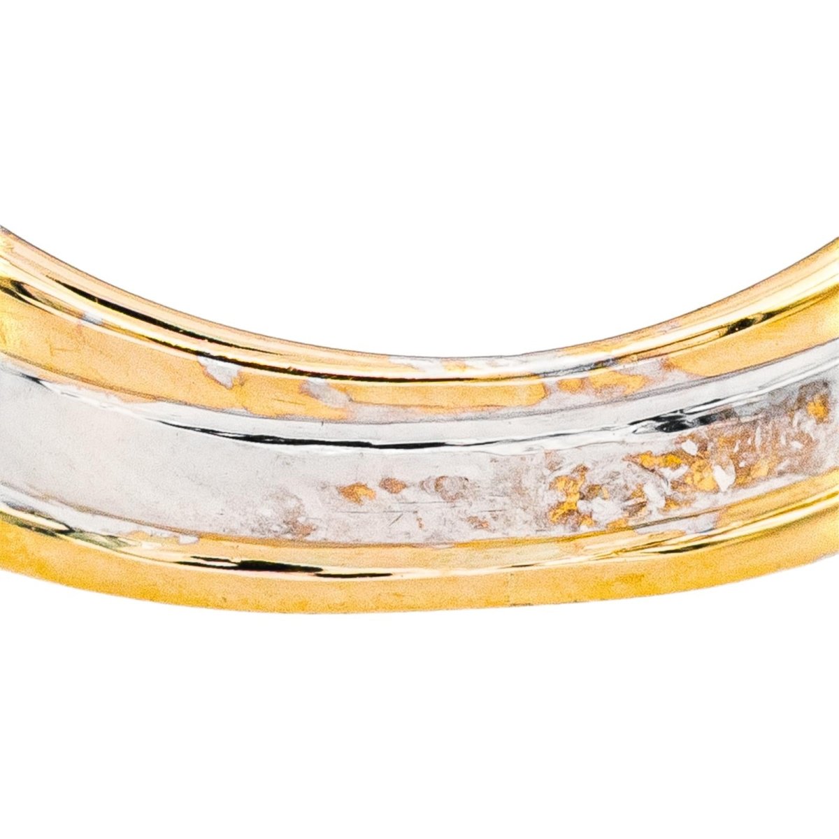 Bague Jonc en or jaune, or blanc et diamant - Castafiore