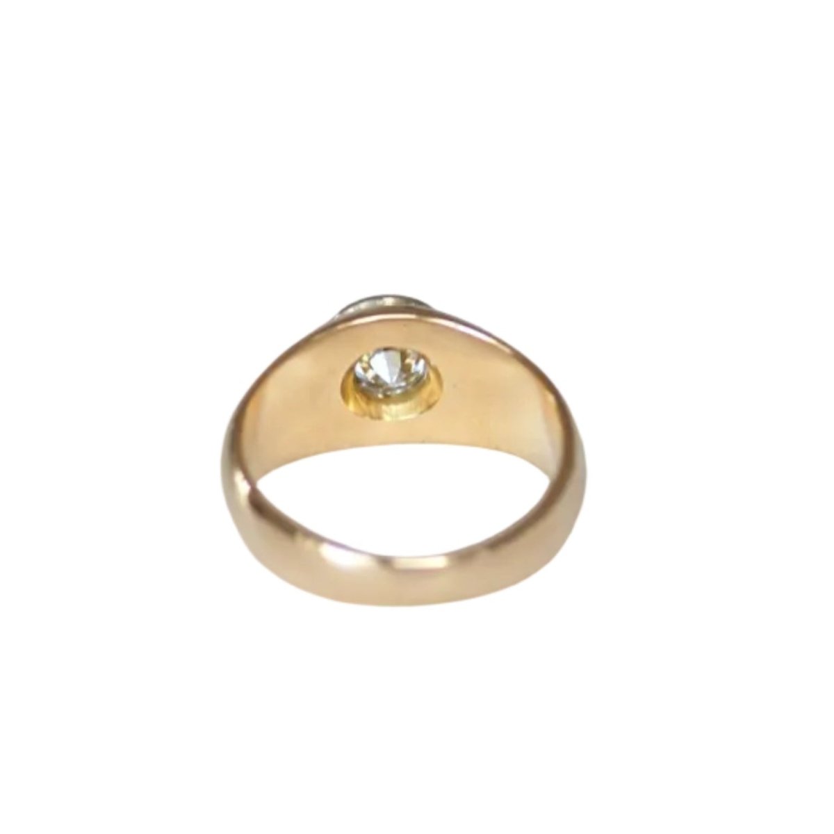 Bague Jonc en or jaune, or blanc et diamant - Castafiore