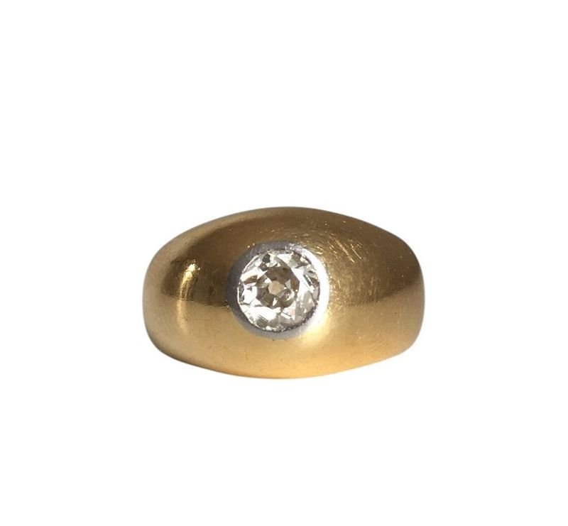 Bague Jonc en or jaune, or blanc et diamant - Castafiore
