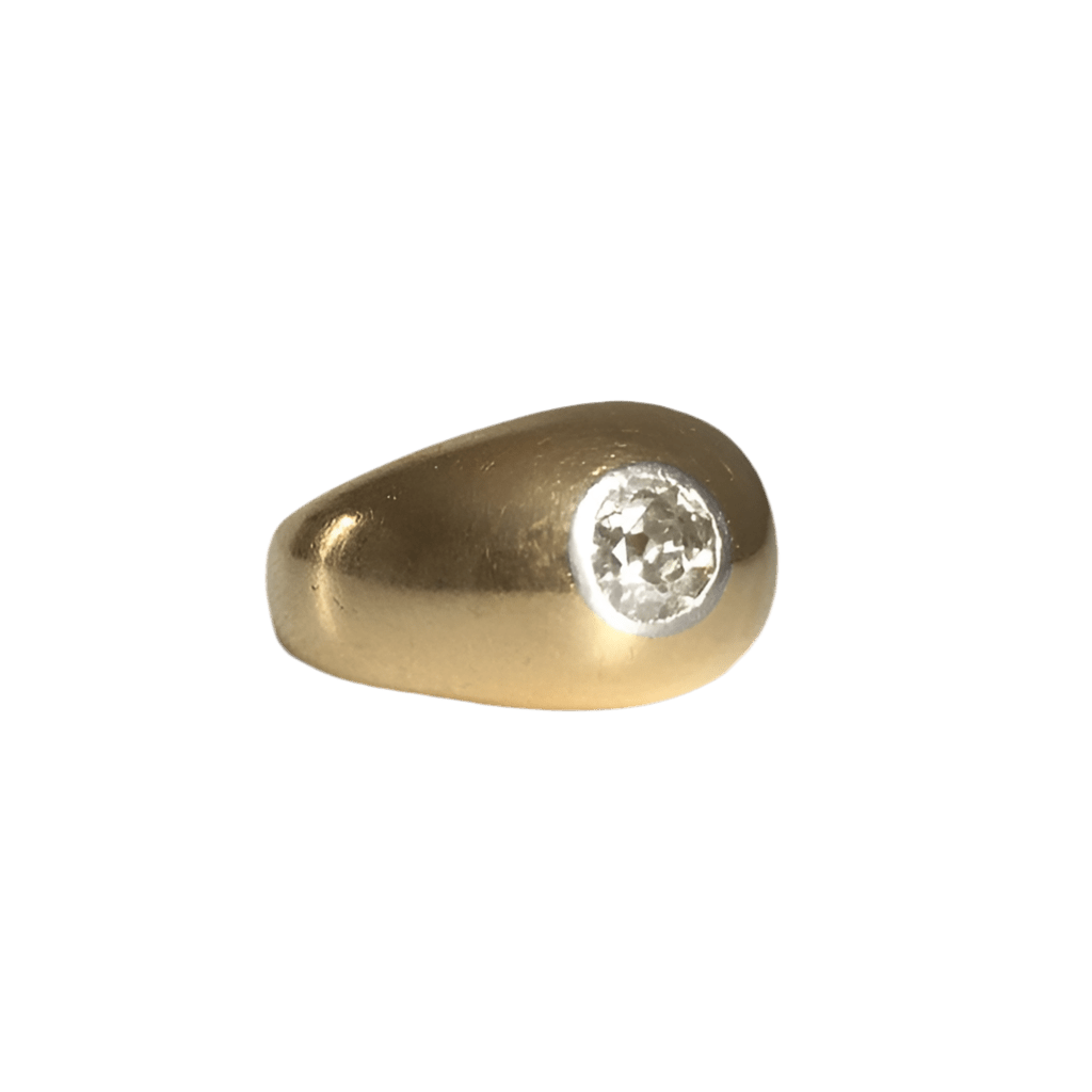 Bague Jonc en or jaune, or blanc et diamant - Castafiore