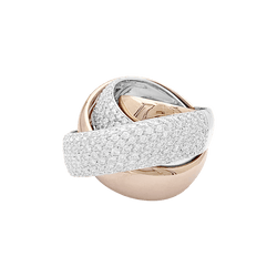 Bague Jonc en or jaune, or blanc et diamants - Castafiore