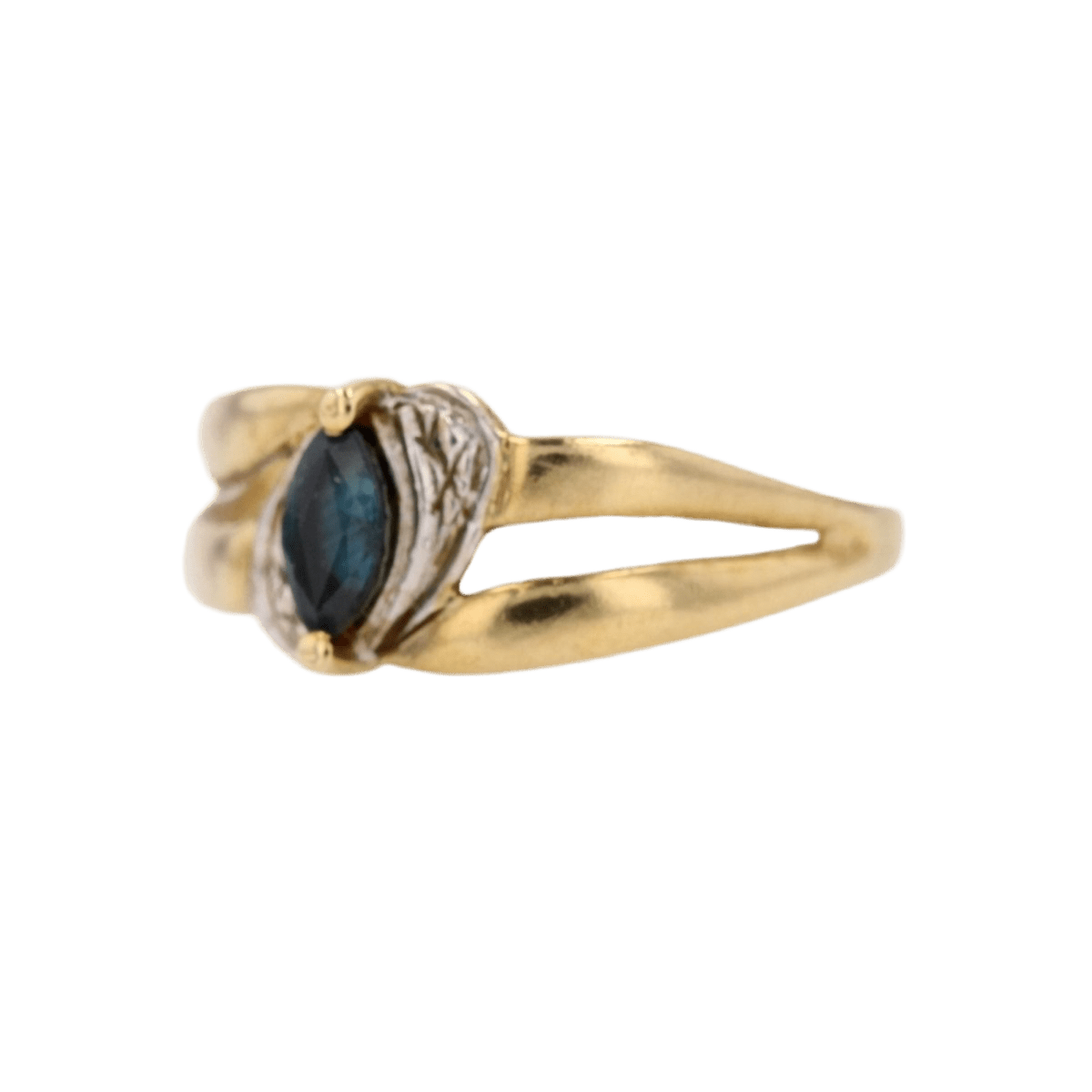 Bague Jonc en or jaune, or blanc et saphir - Castafiore