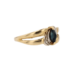 Bague Jonc en or jaune, or blanc et saphir - Castafiore