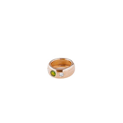 Bague Jonc en or jaune péridot et diamants - Castafiore