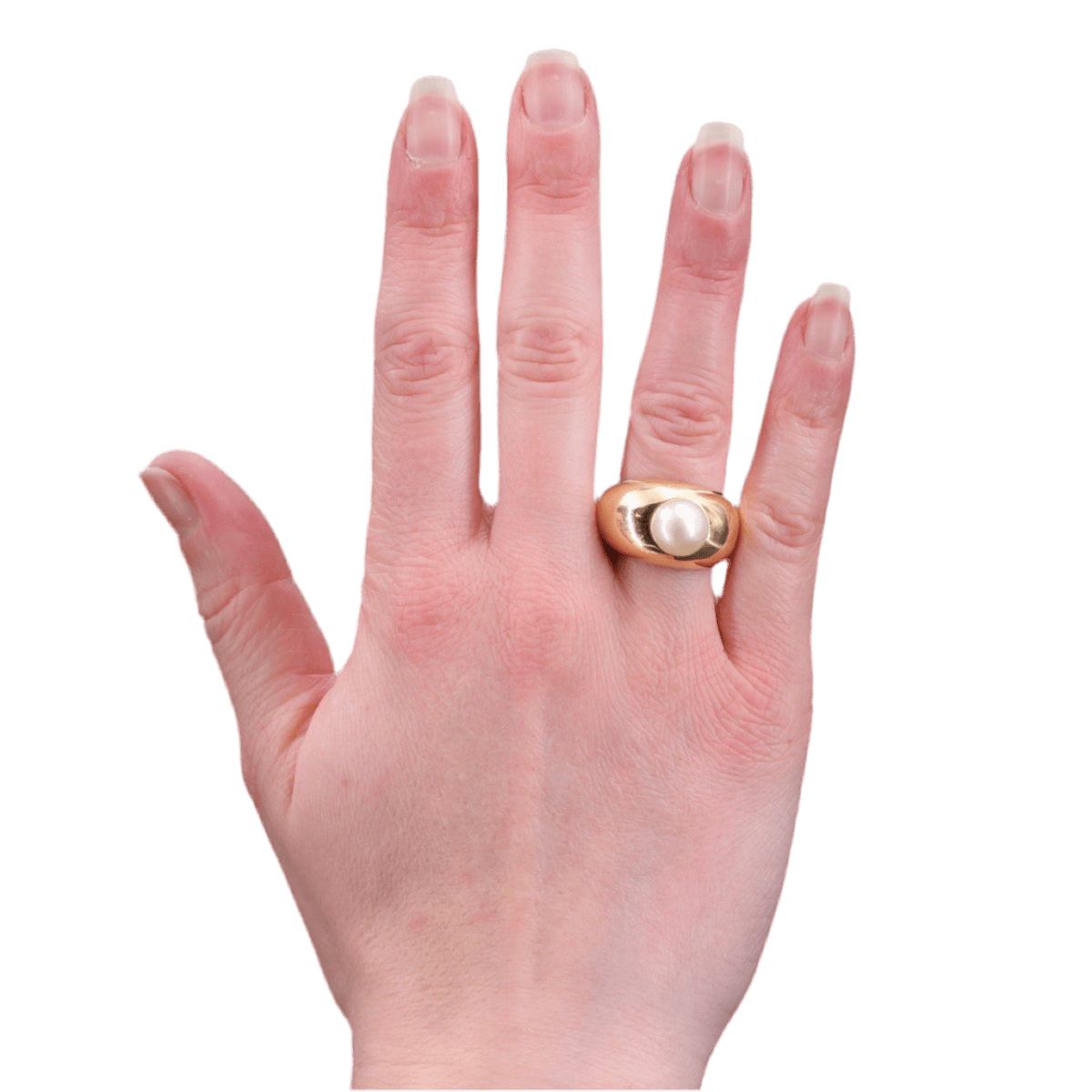 Bague Jonc en or jaune, perle - Castafiore